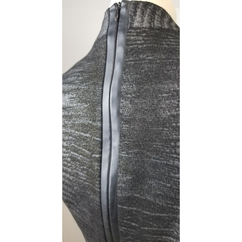 Ellen Tracy Black/Gray Vneck Cap Sleeves Dress, 6 - Picture 6 of 16